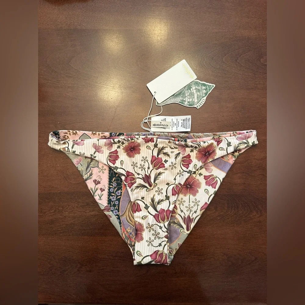 Agua Bendita Pink Floral Bikini Bottoms